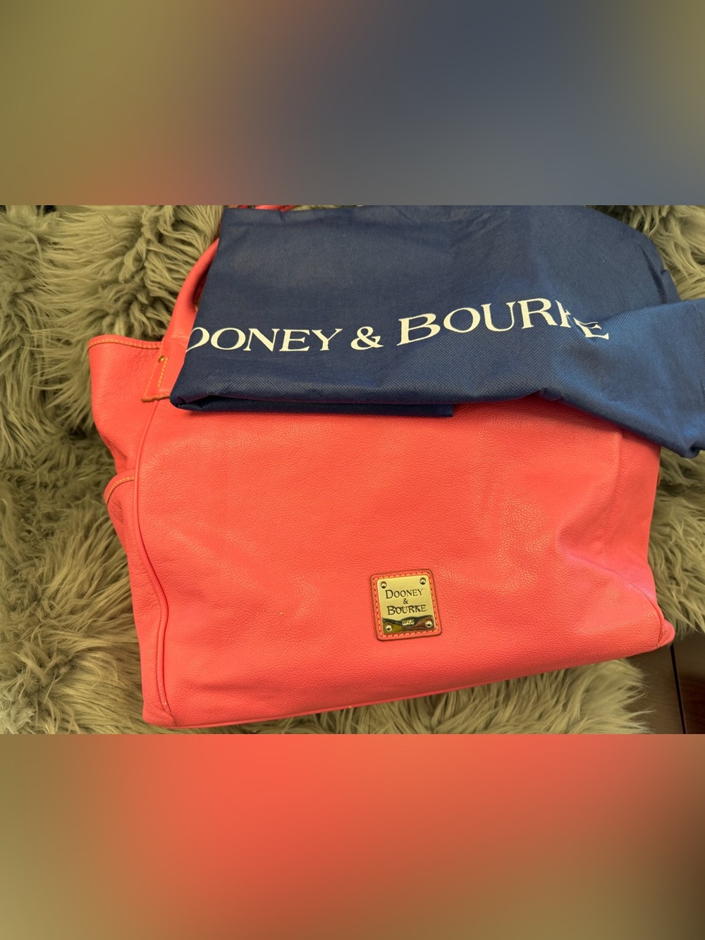 Dooney & Bourke Coral-Pink Leather Shoulder Bag
